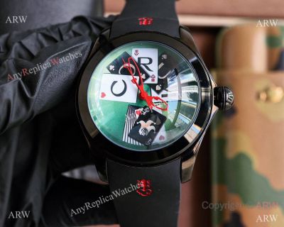 Copy Corum Bubble Magical Game Limited Edition Poker Watches Black Case 47mm